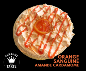 Tarte orange sanguine, amande et cardamome