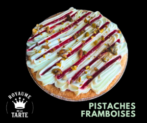 Tarte pistaches, framboises